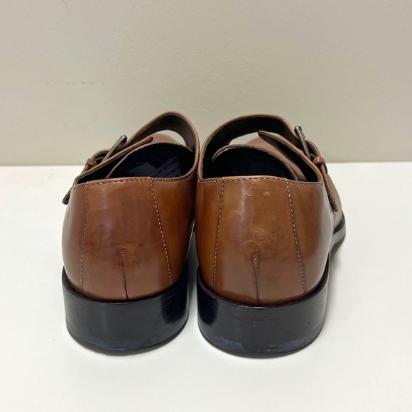 Cole Haan Brown Monk Strap Leather Dressing Cognac Shoes Mens Size 10 - Picture 6 of 8